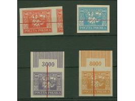 1923, Bergmann 80-300 Mark, je als ungezähnter Probedruck auf ungummiertem Papier mit rotem Annulierungstrich, 100-200 Mark m