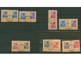 1941, König Peter mit Aufdruck von links unten nach rechts oben 0,25-0,50 Dinar sowie 1,50-30 Dinar, je farbfrisch und normal