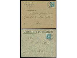 Mönchengladbach-Courier: 1899, 3 Pfg. blau, zwei Marken je mit Stempel “GLADBACHER COURIER 31.I.00” bzw. “GLADBACHER COURIER 