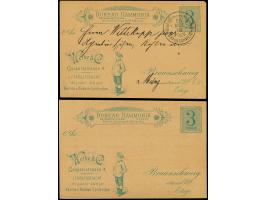 Hammonia: 1888, Ganzsachenkarte 3 Pfg. blau mit Werbung “Weihe &amp; Co.” mit Abbildung eines Knaben mit Hut, einmal ungebrau