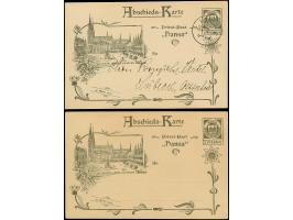 Hansa: 1900, Abschieds-Ganzsachenkarte 3 Pfg., einmal ungebraucht und einmal mit Stempel “HANSA 31.3.1900” ohne Text in einwa
