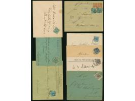 Packetfahrt: 1896, Berliner Gewerbe-Ausstellung 3 Pfg. blau bis violett, Partie mit sieben Einzelfrankaturen auf Ortsbriefen,