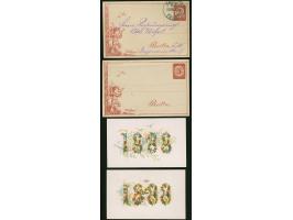 Berliner Packetfahrt-Gesellschaft: 1887, Ganzsachen-Glückwunschumschlag 5 Pfg. braun mit Einlage, einmal ungebraucht und einm