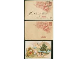 Berliner Packetfahrt-Gesellschaft: 1892, Ganzsachen-Glückwunschumschlag 10 Pfg.rot, einmal ungebraucht und einmal gebraucht m
