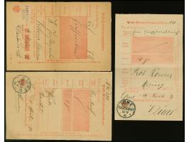 1891/92, zwei Posteinlieferungsscheine je mit Stempel “LOME TOGOGEBIET” vom "14.11.91" bzw. “5.4.92”. Dazu Posteinlieferungss