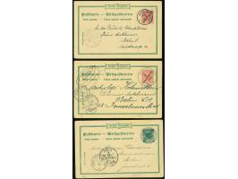 1898, Karte 3 P. auf 10 Pfg. “Gruss aus Bagamoyo” mit Stempel “KIlOSSA”, 5 P. auf 10 Pfg. “Gruss aus Dar-es-Salam” mit Stempe