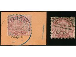 "MOHORRO 24/10 99" in blau auf 2 M. auf Postanweisung Ausschnitt, dazu der gleiche Stempel in schwarz mit kopfstehendem Datum