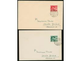 1938, Abstimmung im Sudetenland 6 Pfg. und 12 Pfg., Je mit sauberem Ersttagsstempel "LORCH 2.12.38" auf adressierter Karte bz