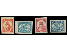 1932, 300 Years Dorpat University 5-20 senti., imperforated proof, mint never hinged, very fine, 12 senti signed Prof. Winter