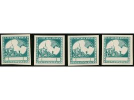 1920, Red Cross 20 kopeks -1 rubel green on chalky paper, frame only, without gum, scarce, fine