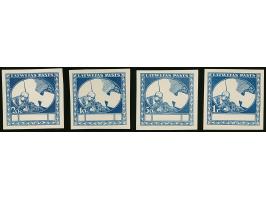 1920, Red Cross 20 kopeks -1 rubel blue on chalky paper, frame only, without gum, scarce, fine