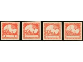 1920, Red Cross 20 kopeks -1 rubel red on chalky paper, frame only, without gum, scarce, fine