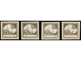 1920, Red Cross 20 kopeks -1 rubel red on chalky paper, frame only, without gum, scarce, 40 kopeks small stained spot, otherw