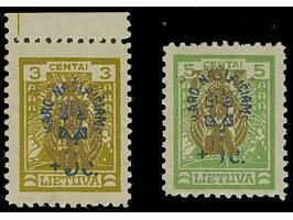 1926, War Orphans +2 on 3 centu and +2 on 5 centu, each with inverted surcharge, unused, fine