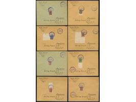 1919, 50 skatiku on 3-70 kopeks, each tied by violet cachet “GRODNO” to pre-printed envelopes adressed to Philipp Kosack on B