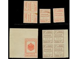 1916,sogenannte 'unvergrabenen Werte' auf weißem Papier: 1 R.,linke obere Bogenecke,2½ H. im Zusammendruck-4er-Block sowie wa