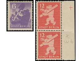 6 Pfg. und 12 Pfg. (senkrechtes Paar) auf Papier mit glatter Gummierung, postfrisch einwandfrei. Unsigniert und jeweils Kurzb