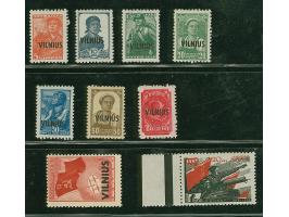 1941, Vilnius 5 K. - 1 Rbl., 1 Rbl. linkes Seitenrandstück, postfrisch, 1 Rbl. ausgabetypisch gezähnt, tadellos, unsigniert, 