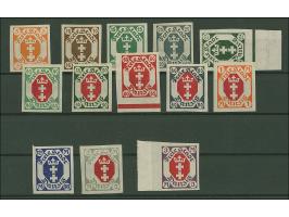 1921, Kleines Staatswappen 5 Pfg.-5 M., ohne 30 Pfg., ungezähnt, teils mit Seitenrand, ungebraucht, tadellos, jeder Wert sign