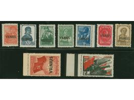 1941, Vilnus 80 K. und 1 R. postfrisch, in tadelloser Erhaltung, dazu die Werte 5-60 K. ungebraucht/postfrisch, sign. Dr. Dub