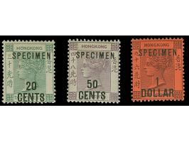 1891, surcharges 20 c. on 3 c., 50 c. on 48 c. and 1 $. on 96 c., all with “SPECIMEN” overprint, unused with original gum, 20