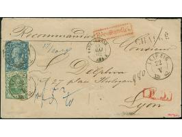 10 Ngr. blau, glasiges Papier, allseits breitrandig, zusammen mit leicht berührter Wappen 3 Pfg. grün, beide mit DKr. "LEIPZI