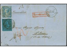 10 Ngr. milchblau und 2 Ngr. auf blau, beide voll- bis meist breitrandig, mit Nr. 2" und nebengesetztem DKr. Leipzig 27/IV 58