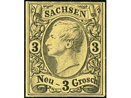 Probedruck 3 Ngr. auf gelbem Kartonpapier, ungummiert. Nur 2 weitere Stücke registriert.