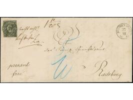 ½ Ngr. auf grau, voll- bis breitrandig, mit Nr. "3" und nebengesetztem Doppelkreisstempel "DRESDEN NEUST. 22 VII 61" auf Brie