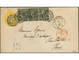 ½ Ngr. auf grau im waagerechten 3er-Streifen, links leicht berührt, sonst noch voll- bis breitrandig, mit Nr. "2" und mit neb