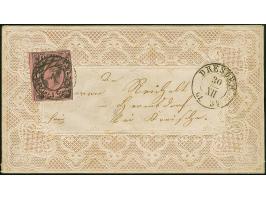 1 Ngr. auf mattgraurot, rechts oben leicht berührt, sonst voll- bis überrandig, mit sauber aufgesetzter Nr. "1" und klar nebe