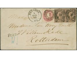 1 Ngr. auf mattgraurot, waagerechtes Paar, leicht berührt und unten rechts etwas angeschnitten, in wertstufengleicher Mischfr