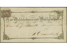 1 Ngr. auf mattgraurot, Type I, rechts oben winzig berührt, sonst vollrandig, mit klar aufgesetzter Nr. “68” und nebengesetzt