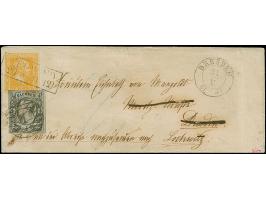 ½ Ngr. auf grau, Type I, voll- bis breitrandig, mit Nr. "1" und nebengesetztem Doppelkreisstempel "DRESDEN 31/V 61", als Nach