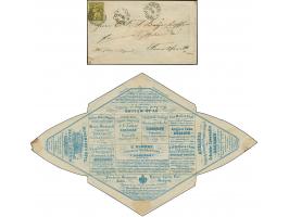 3 Ngr. auf gelb, etwas berührt, mit Nr. "1" und nebengesetztem Doppelkreisstempel "DRESDEN 15 AUG. 56" auf Briefkuvert mit in