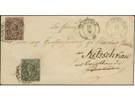 1 Ngr. auf mattgraurot, voll- bis breitrandig, mit Nr. "131" und nebengesetztem Doppelkreisstempel "WOLKENSTEIN 11/VIII 60" a