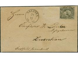 ½ Ngr. auf grau, Type II, voll- bis breitrandig, mit sauber aufgesetzter Nr. "1" und klar nebengesetztem Doppelkreisstempel "