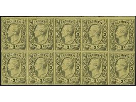 ½ Ngr. und 1 Ngr. in Type II, 2 Ngr. und 3 Ngr., jeweils im kompletten Schalterbogen mit 10 Marken, ungebraucht mit Originalg