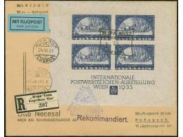 WIPA-Block (127:105 mm) mit Sstpl. "KONGRESSHAUS 23/6" auf kleinformatigem Luftpost-R-Brief mit 3 übergehenden Beförderungste