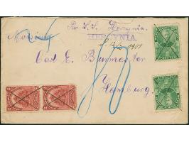 “HERCYNIA”, violetter L1 mit handschriftlichem Datum “12.2.1901” klar auf Brief mit senkrechten Paar Wappen 2 C. und zwei Ein