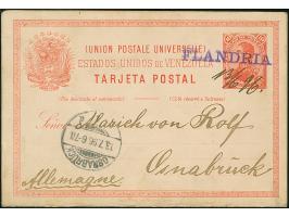 “FLANDRIA” violetter L1 und handschriftliches Datum “13/6.96” auf Ganzsachen-Doppelkarte 10 C. mit viel Text nach Osnabrück m