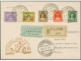 Vatikan: 1932, 3. Südamerikafahrt, Auflieferung Friedrichshafen, R-Karte von “CITTA DEL VATICANO 14.4.32” nach Recife mit Ank