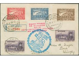 1933, Italienfahrt, griechische Post, R-Brief mit u.a. kpl. Satz Sondermarken 30-120 Dr. von “ATHEN 27.V.33” via Friedrichsha