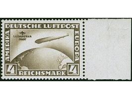 1930, Südamerikafahrt &nbsp;4 RM. schwarzbraun mit Plattenfehler "Blitz neben Adler", mit stehendem Wasserzeichen, farbfrisch