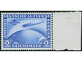 1930, Südamerikafahrt &nbsp;2 M. lilaultramarin mit liegendem Wasserzeichen vom rechten Bogenrand (dort Bleistiftspur), farbf