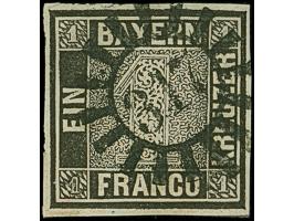 1 Kreuzer tiefschwarz, Platte 2, farbfrisch und allseits voll- bis breitrandig, sauber entwertet durch zentrisch aufgesetzten