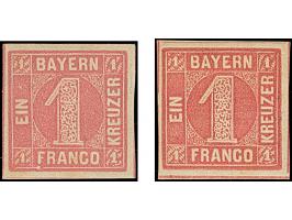 1 Kreuzer Platte 1, rosa und dunkelrosa, beide farbfrisch und breitrandig, ungebraucht mit Originalgummi. a-Farbe signiert Pf