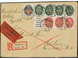 1928, Nothilfe-Heftchenblatt in MiF mit Mi. 428 auf R-Eilboten-Ortsbrief in Potsdam vom 9.4.29, die Frankatur ist echt und ei