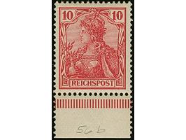 1900, Reichspost 10 Pfg. (dunkel)rotkarmin mit Unterrand, postfrisch, in tadelloser Erhaltung. Ein sehr schönes und farbfrisc