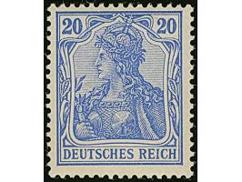 1902, 20 Pfg. violettblau, postfrisch, in einwandfreier Erhaltung. Ein schönes Exemplar mit dieser seltenen Farbe, unsigniert